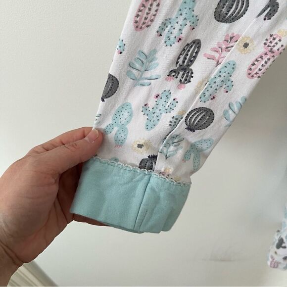 Charisma Whitw Blue Succulent Print Lightweight Dressing Robe - Picture 4 of 8